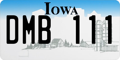 IA license plate DMB111