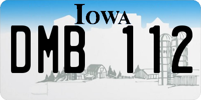 IA license plate DMB112
