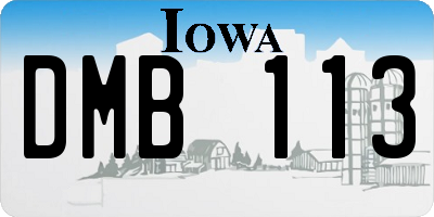IA license plate DMB113