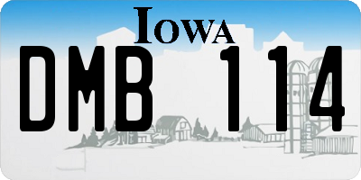 IA license plate DMB114