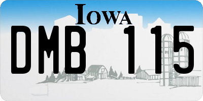IA license plate DMB115