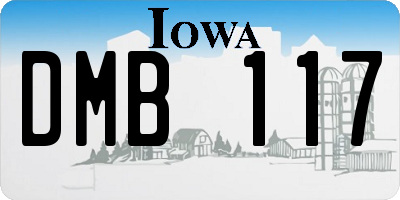 IA license plate DMB117
