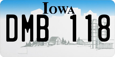 IA license plate DMB118