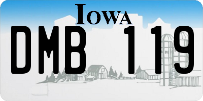 IA license plate DMB119