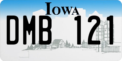 IA license plate DMB121