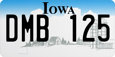 IA license plate DMB125