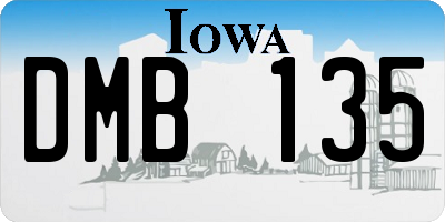 IA license plate DMB135
