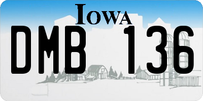 IA license plate DMB136