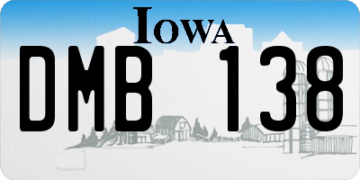 IA license plate DMB138