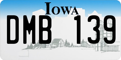 IA license plate DMB139