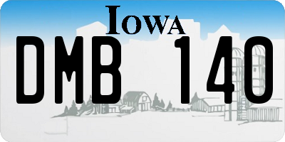 IA license plate DMB140