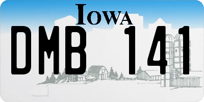 IA license plate DMB141
