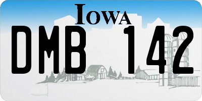 IA license plate DMB142