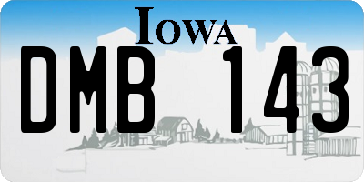 IA license plate DMB143