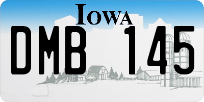 IA license plate DMB145