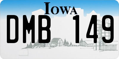 IA license plate DMB149
