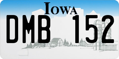 IA license plate DMB152