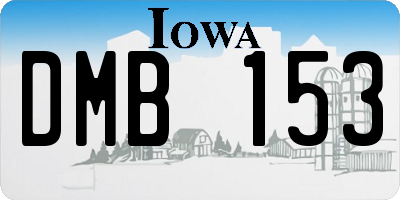 IA license plate DMB153
