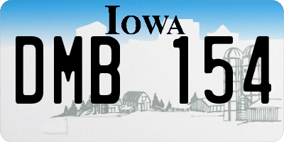 IA license plate DMB154