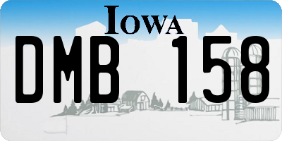 IA license plate DMB158