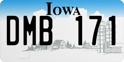 IA license plate DMB171