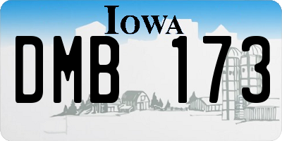 IA license plate DMB173