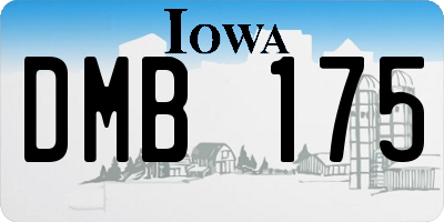 IA license plate DMB175
