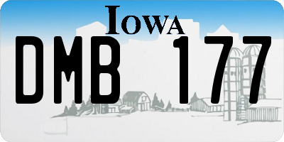 IA license plate DMB177
