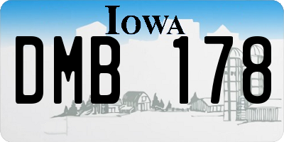 IA license plate DMB178