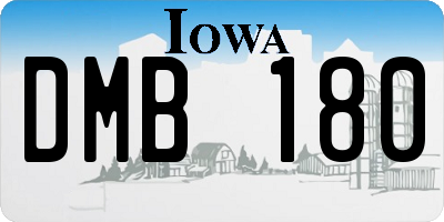 IA license plate DMB180
