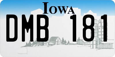 IA license plate DMB181