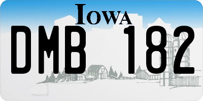 IA license plate DMB182