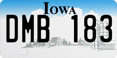 IA license plate DMB183