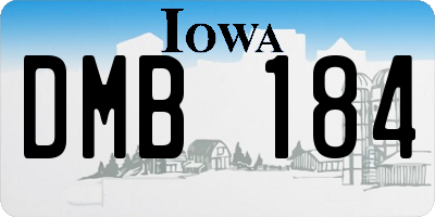 IA license plate DMB184