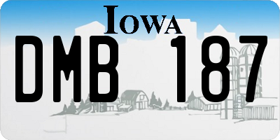 IA license plate DMB187