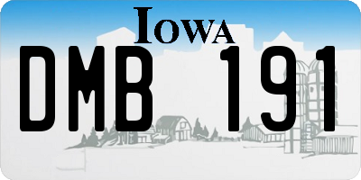 IA license plate DMB191