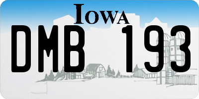 IA license plate DMB193