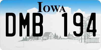 IA license plate DMB194