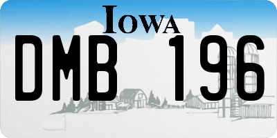 IA license plate DMB196