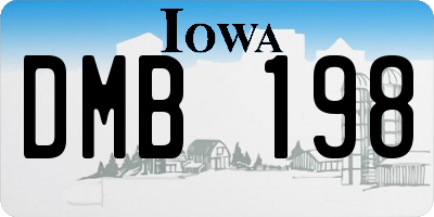 IA license plate DMB198