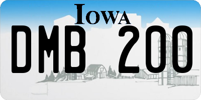 IA license plate DMB200