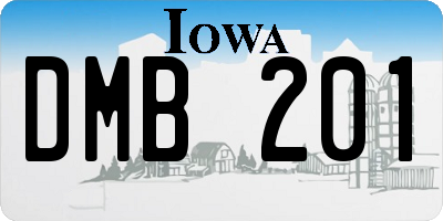 IA license plate DMB201