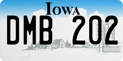 IA license plate DMB202