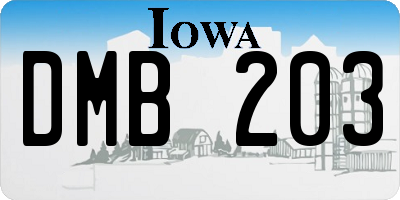 IA license plate DMB203