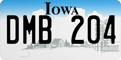 IA license plate DMB204