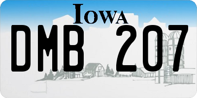 IA license plate DMB207