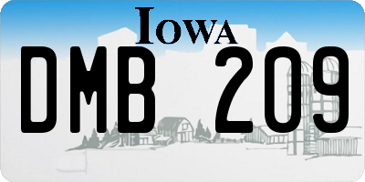 IA license plate DMB209