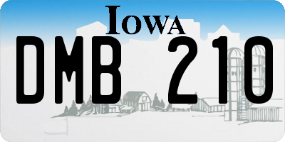 IA license plate DMB210