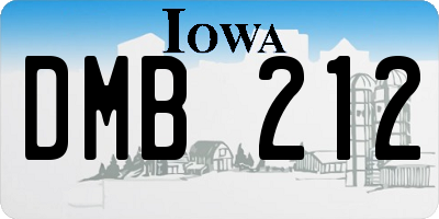 IA license plate DMB212