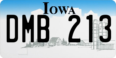 IA license plate DMB213